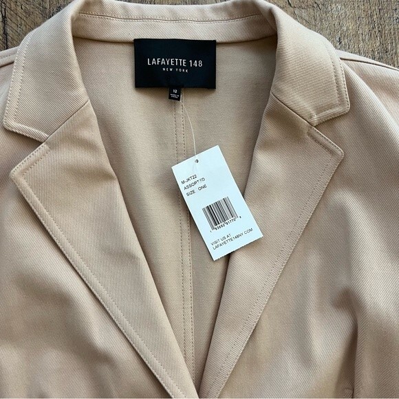 NWT! LAFAYETTE 148 casual cotton two button BLAZER 12 - Picture 4 of 9